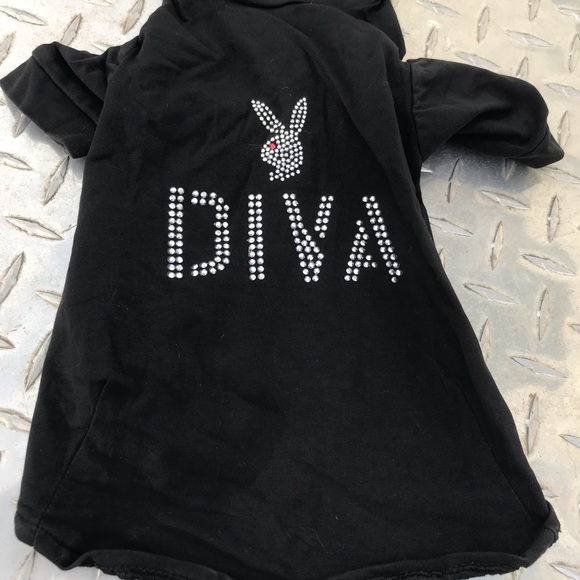 PLAYBOY Other - Black Playboy shirt dog pet crystal bunny diva